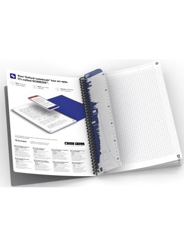 Oxford Spiralbuch Office A4 90 Blatt kariert farbig sortiert