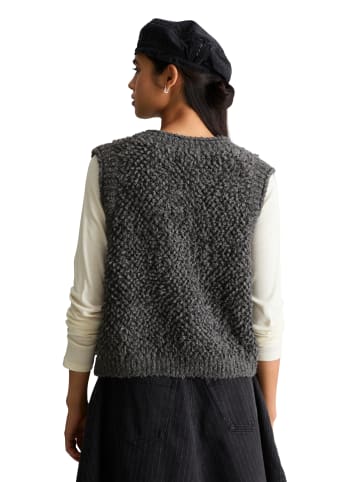 Marc O'Polo DENIM Ärmelloser Bubble-Bouclé-Cardigan regular in Dark Shadow Melange