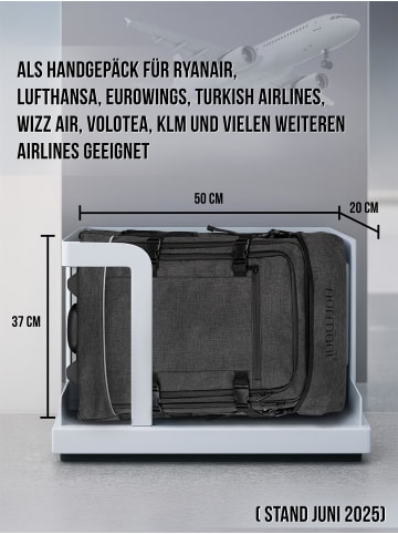 normani Rucksack-Trolley Handgepäck Nara in Anthrazit