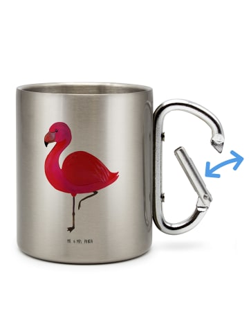 Mr. & Mrs. Panda Edelstahlbecher Flamingo Classic ohne Spruch in Silber