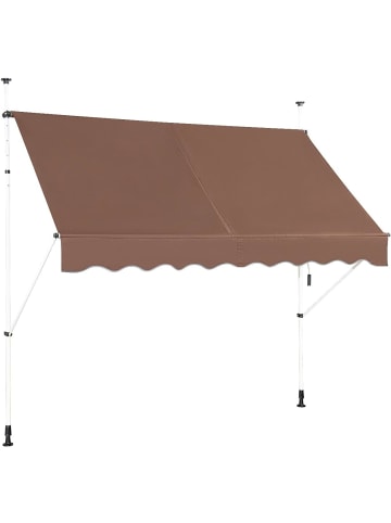 COSTWAY Klemmmarkise 250 cm in Braun