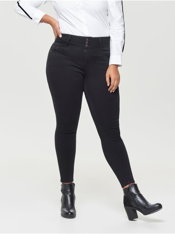 ONLY Carmakoma Skinny Stretch Jeans Curvy Plus Size Denim CARANNA Übergröße in Schwarz