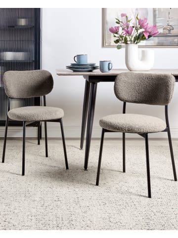 Beliani 2er-Set Esszimmerstuhl CASEY in Beige/Schwarz