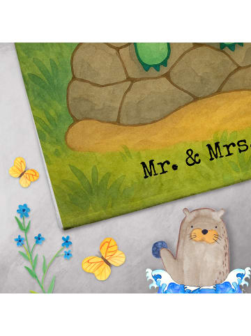 Mr. & Mrs. Panda Gästehandtücher Schildkröte Pause Design mit Sp... in Weiß