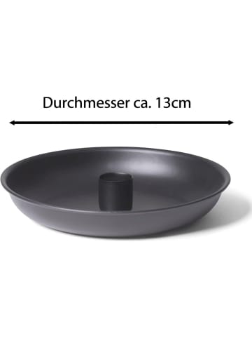 Novaliv Novaliv Kerzenständer Stabkerzen 2er-Set SCHWARZ Durchmesser 13cm Weih in Gold