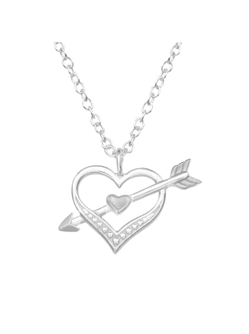 Alexander York Kette mit Anhänger HERZ MIT PFEIL in 925 Sterling Silber, 2-tlg. in silber