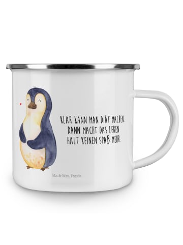 Mr. & Mrs. Panda Tasse Pinguin Diät mit Spruch in Weiß
