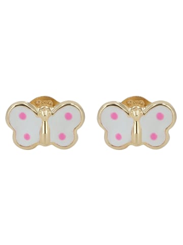 Adeliás Mädchen Ohrringe – Ohrstecker aus 333 Gold mit Emaille in gold