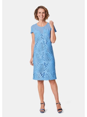 GOLDNER Spitzenkleid aus Chiffon, Flügelärmeln in riviera