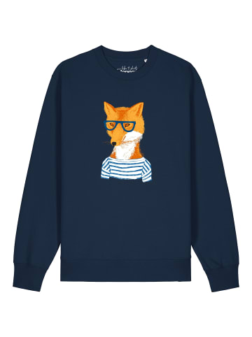 wat? Apparel Sweatshirt Fuchs in Dunkelblau
