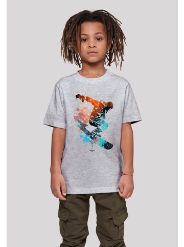 F4NT4STIC T-Shirt Snowboarder in grau meliert