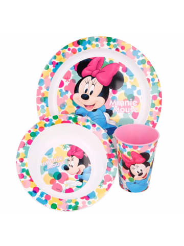 Disney Minnie Mouse Geschirr-Frühstück-Set | Minnie Mouse | 3-teilig | Teller, Schüssel & Becher