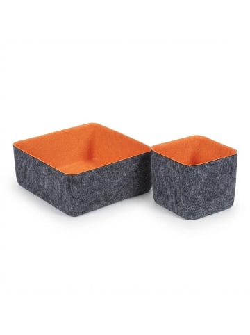 relaxdays 5-tlg. Schubladen Organizer Set in Dunkelgrau/ Orange