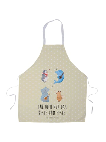 Mr. & Mrs. Panda Schürze Big Einheit mit Spruch in Gelb Pastell