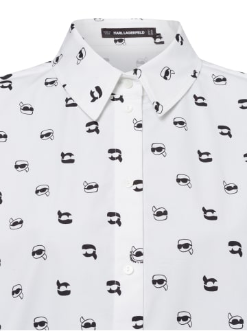 Karl Lagerfeld Bluse Ikon AOP in weiß schwarz