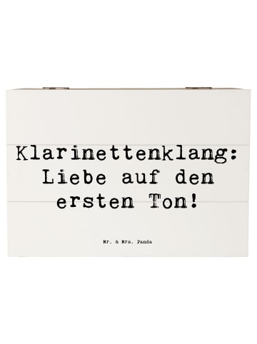 Mr. & Mrs. Panda Box Spruch Klarinette Liebe mit Spruch in Weiß