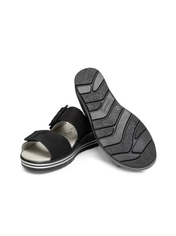 VITAFORM Nubukleder Pantoletten in schwarz