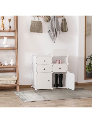 HOMCOM Schuhschrank-L75 x B37 x H73 cm-Weiß