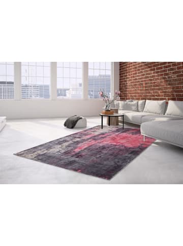 Kayoom Wohnzimmer Teppich – Kurzflorteppich Ocean 100 in rot - beige - anthrazit - rechteckig