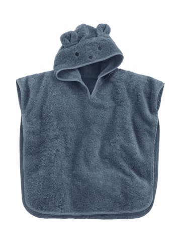 Hessnatur Frottee Poncho in stahlblau