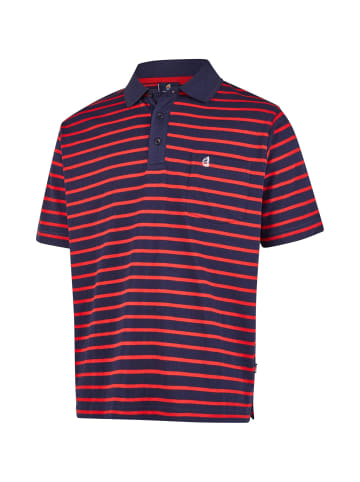 Wind Sportswear Polo Pique gestreift in marine red