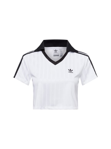 Adidas originals Crop-Poloshirt in weiß schwarz