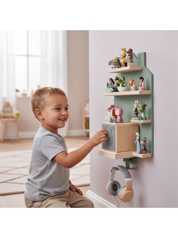 relaxdays Toniebox Regal "Haus" in Salbei - (B)28 x (H)43 x (T)17 cm