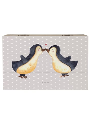 Mr. & Mrs. Panda Aufbewahrungsbox Pinguin Liebe ohne Spruch in Grau Pastell