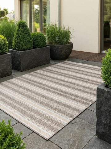 KADIMA DESIGN Teppich Outdoor Flachgewebe Vintage-Look Polypropylen Balkon in Beige