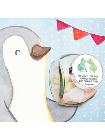 Mr. & Mrs. Panda Bonbonglas Frosch Liebe mit Spruch in Weiß