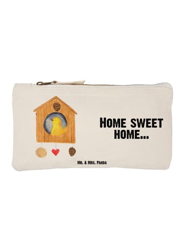 Mr. & Mrs. Panda Schminktasche Vogelhaus Home mit Spruch in Weiß