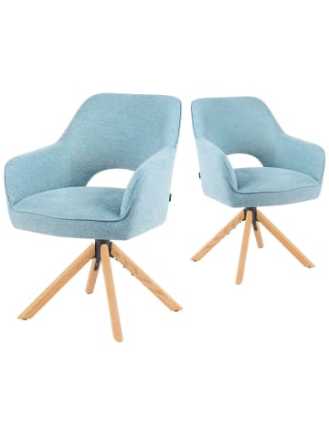 DUBI Möbel 2er-Set: Drehstuhl Mika-Lara in Hellblau - (B)60 x (H)87 x  (T)65 cm