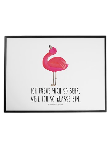 Mr. & Mrs. Panda Schreibunterlage Flamingo Stolz mit Spruch in Weiß