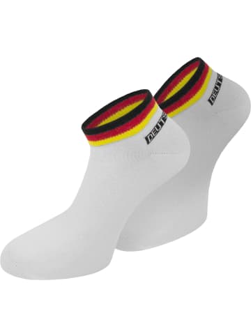 normani 8 Paar Deutschland-Sneakersocken in Weiß