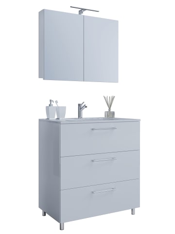 VCM  3-tlg. Waschplatz Waschtisch Badinos Schublade SP in Weiß