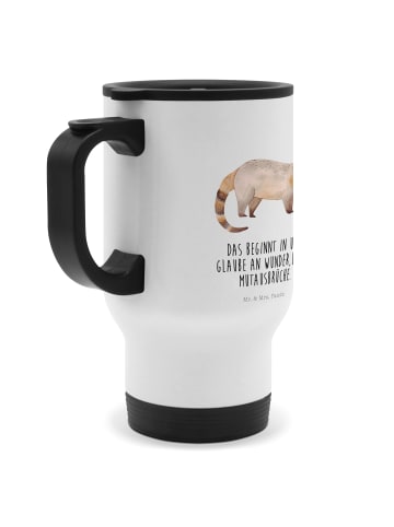 Mr. & Mrs. Panda thermosbecher Nasenbär mit Spruch in Weiß