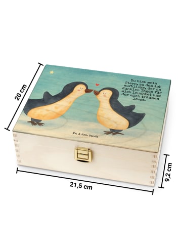 Mr. & Mrs. Panda Teebox Pinguin Liebe Design mit Spruch in Weiß