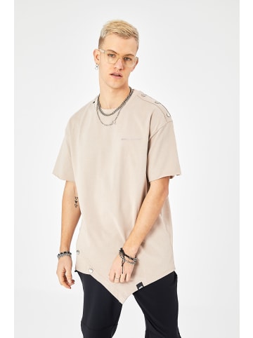Ossy Homer T-Shirt Oversize Fit mit 320gsm Baumwolle in Beige