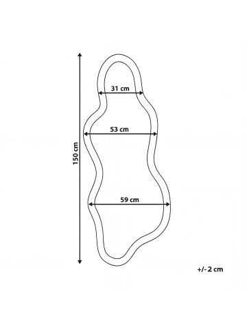 Beliani Wandspiegel MONTVALEN in Braun - (W) 59 x (H) 150 x (L) 3 cm Vertikal