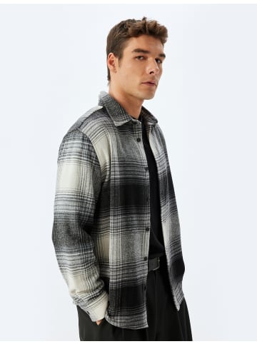 KOTON Shirt in Schwarz Karomuster