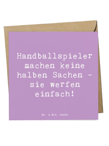 Mr. & Mrs. Panda Einladungskarte Spruch Handball Wurf mit Spruch in Lavendeltraum