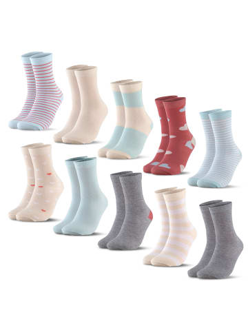 Occulto 10er Pack farbige Kindersocken Estilo in Grau/Pink