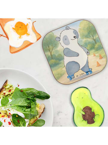 Mr. & Mrs. Panda Untersetzer Panda Inliner fahren Design ohne Sp... in Weiß