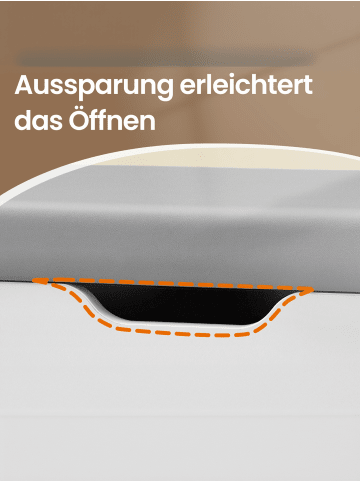 VASAGLE Schuhbank Custos in Mattweiß-Taubengrau - (B)80 x (H)44 x (T)30 cm