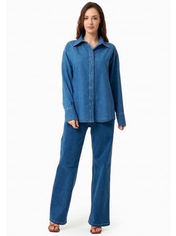 Organication Bluse "WOR19101" in Mittelblau