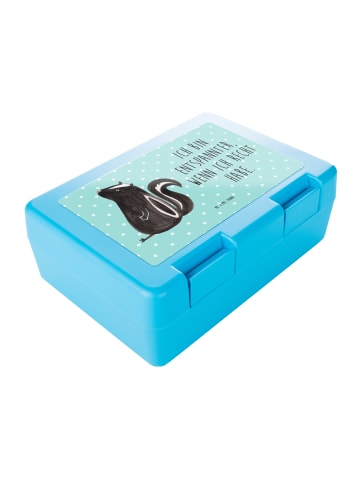 Mr. & Mrs. Panda Lunchbox Stinktier Sitzen mit Spruch in Türkis Pastell