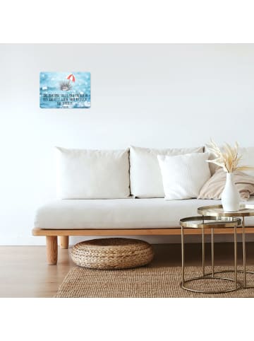 Mr. & Mrs. Panda Wandbild Seeigel mit Spruch in OZeichenanblue