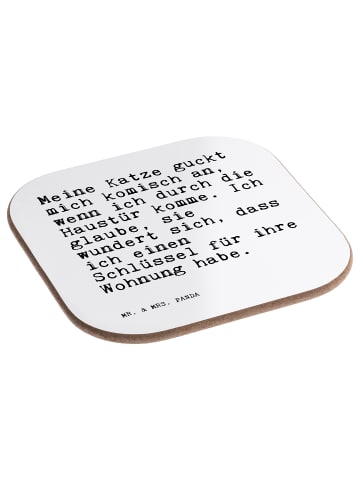 Mr. & Mrs. Panda Coaster Meine Katze guckt mich... mit Spruch in Weiß