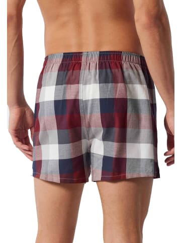 Schiesser Web-Boxershorts 2er Pack in Dunkelblau/Dunkelrot