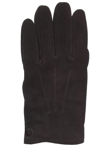 CASH-MERE.CH Ziegen Wildlederhandschuhe mit Kaschmirfutter in Schwarz